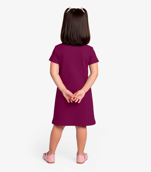 Vestido Infantil Em Ribana Canelada Select Vermelho