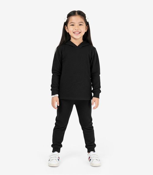 Conjunto Infantil  Blusão com Capuz e Calça Select Preto
