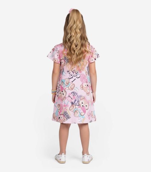 Vestido Infantil Feminino Estampado Select Rosa