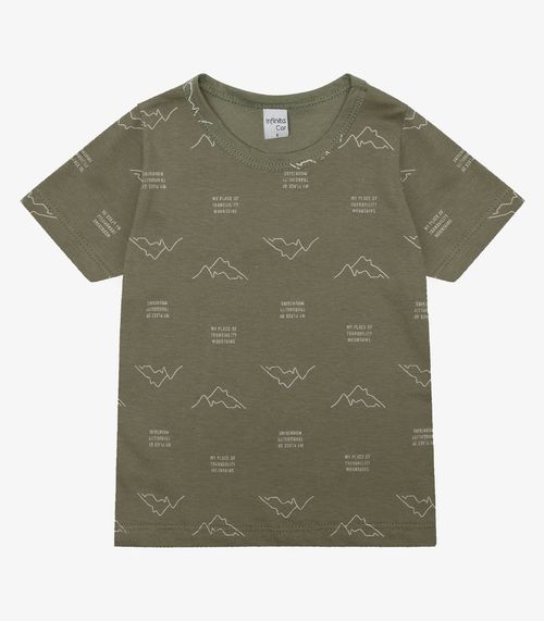 Camiseta Infantil Masculina Animais Infinita Cor Verde
