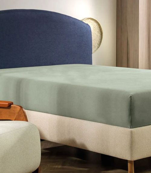 Lençol Solteiro Malha Fio Penteado Altenburg Verde