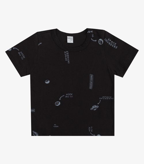 Camiseta Infantil Masculina Animais Infinita Cor Preto