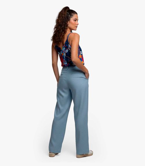 Regata Feminina Quadriculada Infinita Cor Azul