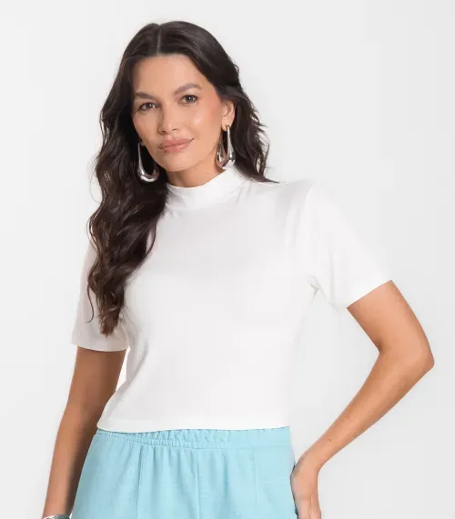 Blusa Cropped Feminina Select Bege