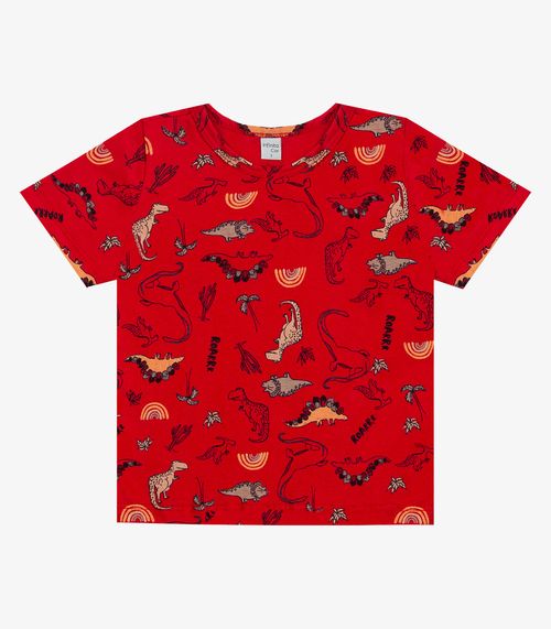 Camiseta Infantil Masculina Animais Infinita Cor Vermelho