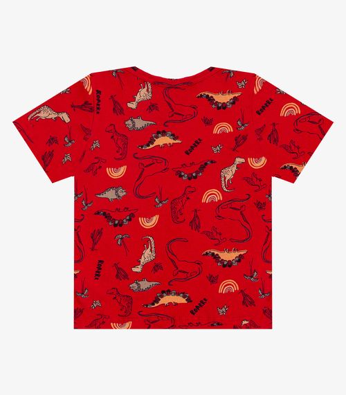 Camiseta Infantil Masculina Animais Infinita Cor Vermelho