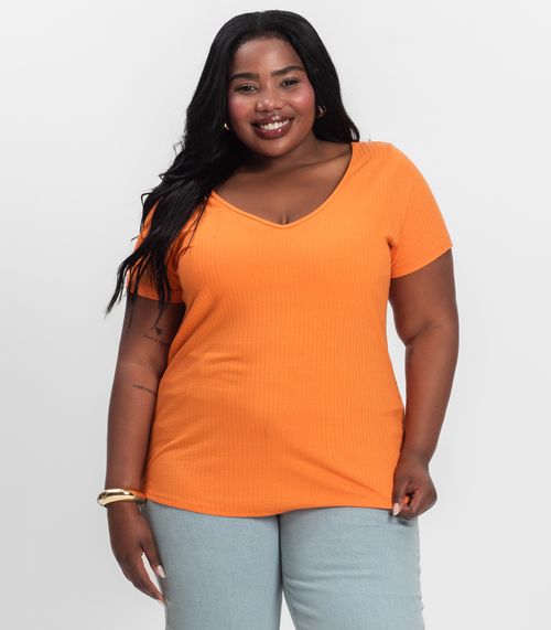 Blusa Feminina Plus Size da Infinita Cor Laranja
