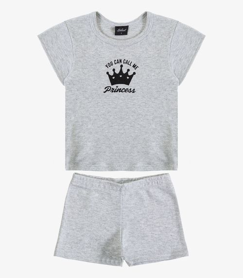 Conjunto Infantil Blusa com Shorts Select Cinza