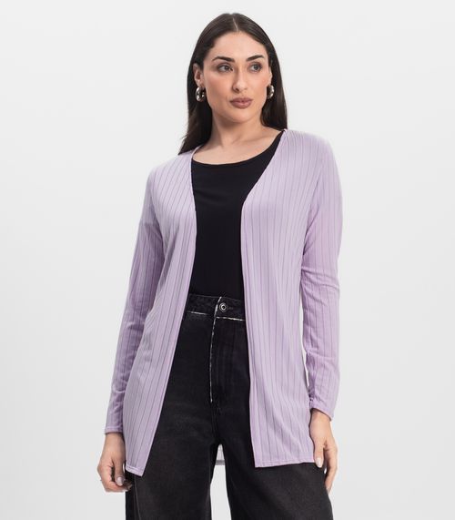 Cardigan Feminino Canelado Infinita Cor Roxo