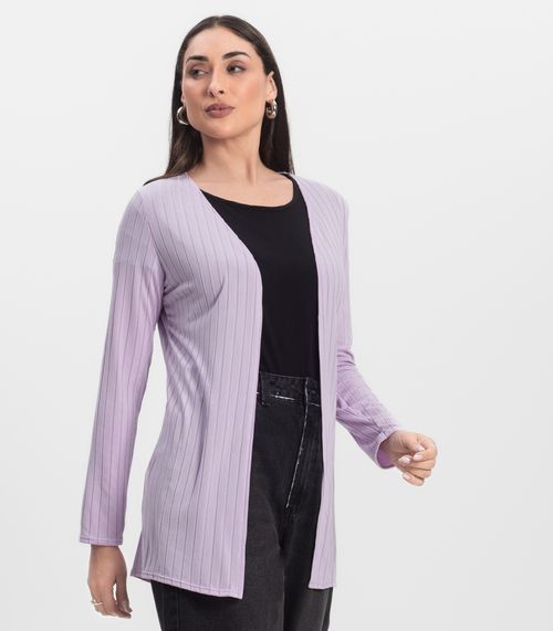 Cardigan Feminino Canelado Infinita Cor Roxo