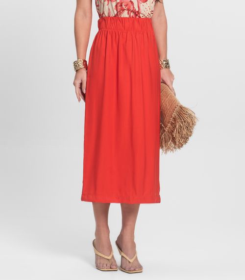 Saia Midi Feminina Em Alfaiataria Endless Laranja