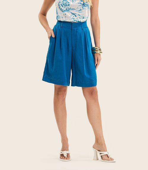 Bermuda Feminina Com Bolsos Endless Azul
