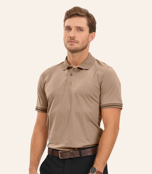 Polo em Cotton Leve Masculina Diametro Marrom