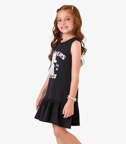 Vestido em Meia Malha Rovi Kids Preto