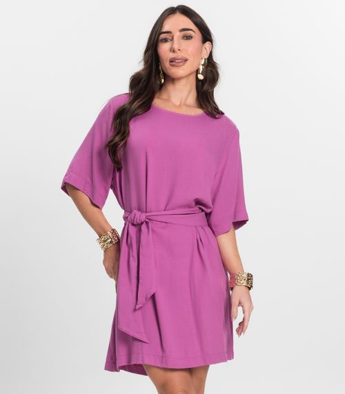 Vestido Curto Feminino Com Cinto Endless Rosa