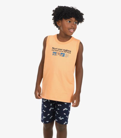 Conjunto Regata com Bermuda Menino Rovi Kids Laranja