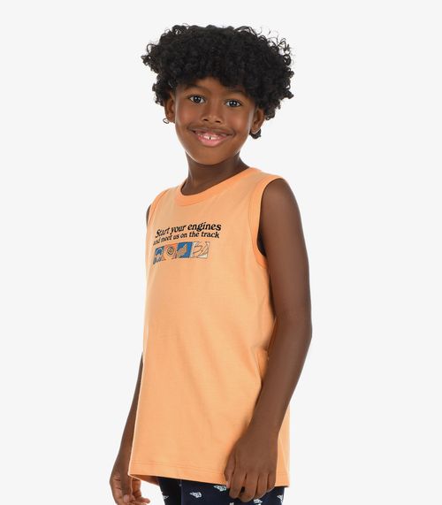 Conjunto Regata com Bermuda Menino Rovi Kids Laranja