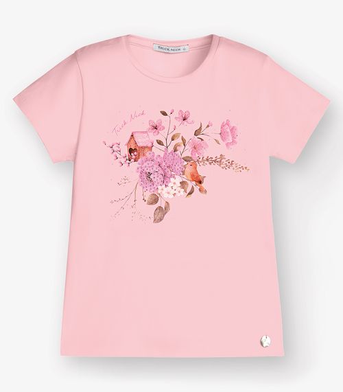 Blusa Cotton Leve Feminia Trick Nick Rosa