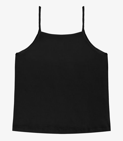 Regata Feminina Ribana de Viscose Rovitex Preto