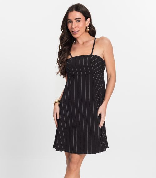 Vestido Curto De Alças Decote Quadrado Endless Preto