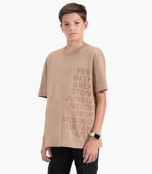 Camiseta Juvenil Masculina em Meia Malha Minty Marrom