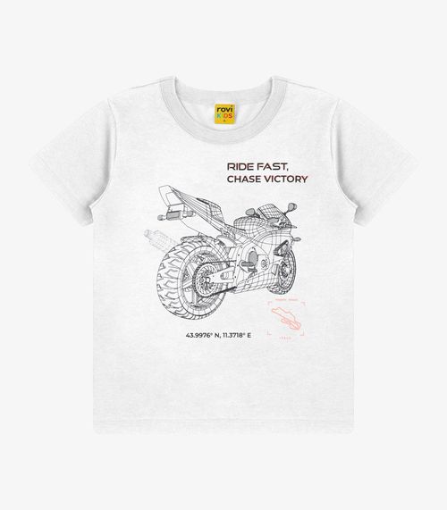 Camiseta Meia Malha Menino Rovi Kids Branco