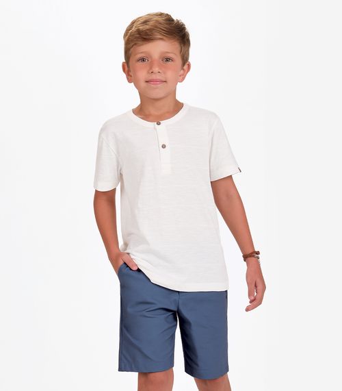 Conjunto Camiseta com Bermuda Menino Trick Nick Bege