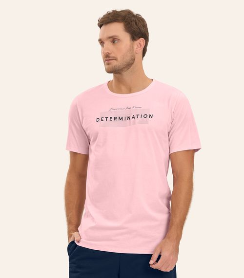 Camiseta Meia Malha Masculina Diametro Rosa