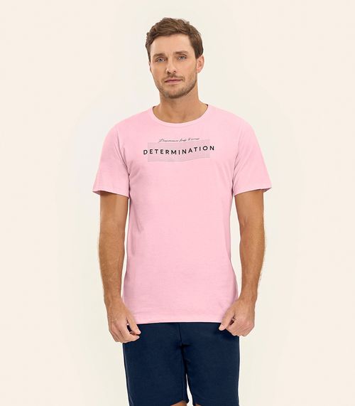 Camiseta Meia Malha Masculina Diametro Rosa