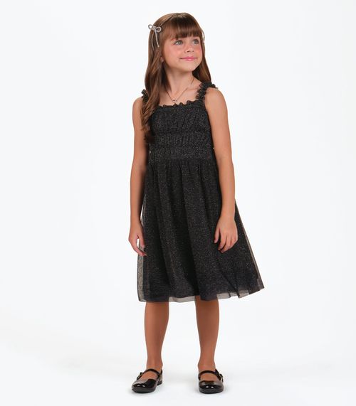 Vestido Menina Cotton Leve Trick Nick Preto