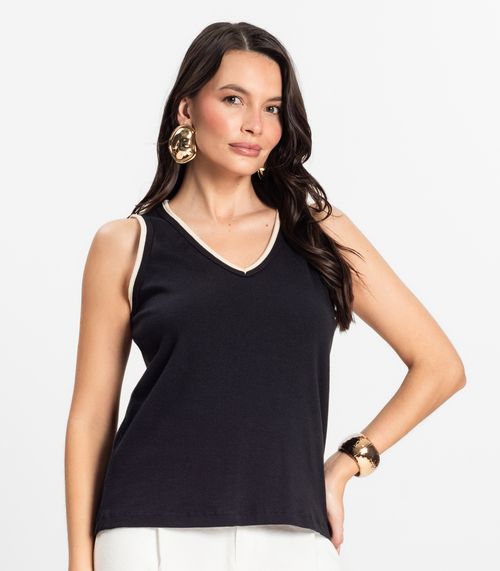 Regata Feminina em Ribana Rovitex Preto