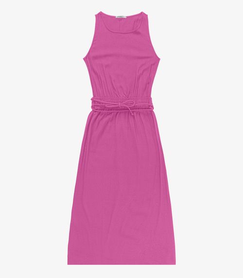 Vestido Midi Feminino Com Cinto Endless Rosa