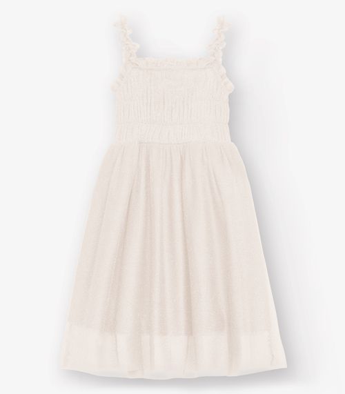 Vestido Menina Cotton Leve Trick Nick Bege