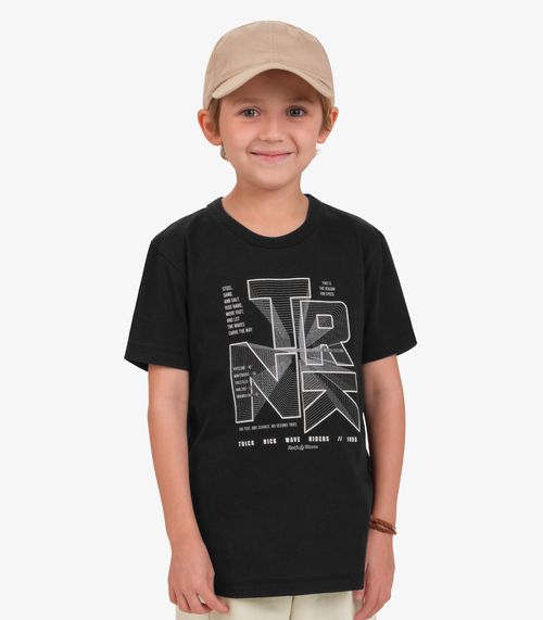 Conjunto Camiseta com Bermuda Menino Trick Nick Preto