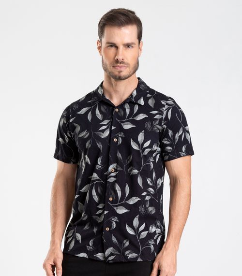 Camisa em Meia Malha Masculina Diametro Preto