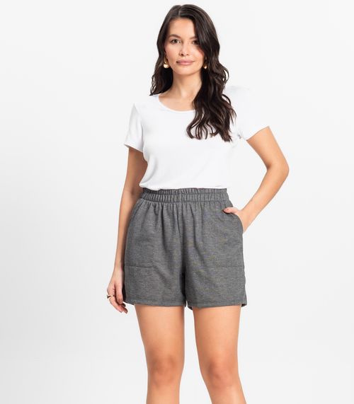 Shorts Moletinho Basic Rovitex Cinza