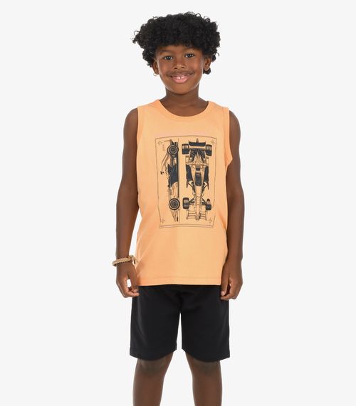Conjunto Regata com Bermuda Menino Rovi Kids Laranja