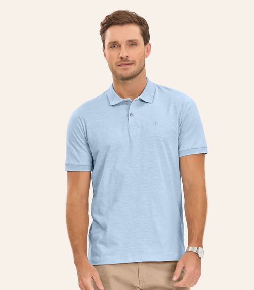 Polo Meia Malha Flamê Masculina Diametro Azul