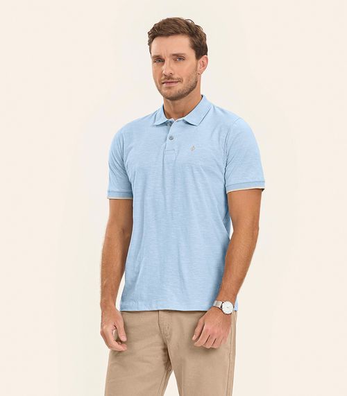 Polo Meia Malha Flamê Masculina Diametro Azul