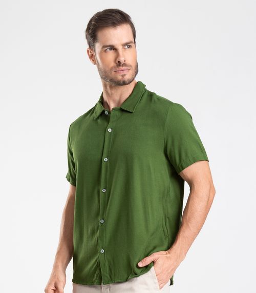 Camisa Viscose Dobby Masculina Diametro Verde