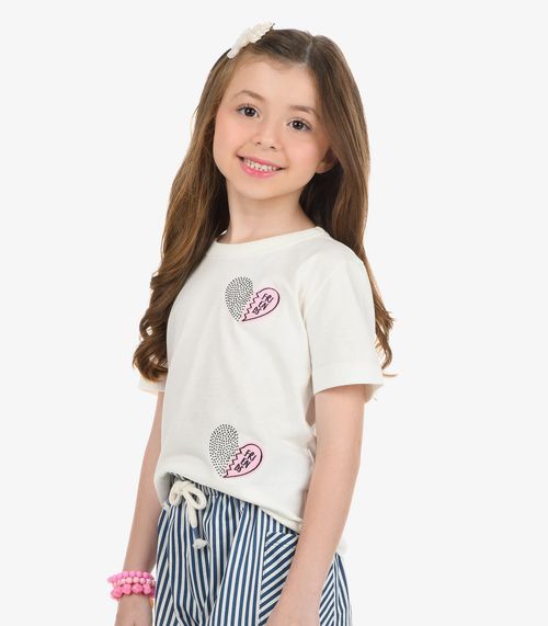 T-Shirt Feminina Meia Malha Rovi Kids Bege