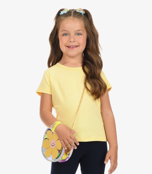 Blusa Básica Infantil Cotton Leve Rovi Kids Amarelo