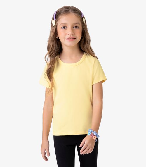 Blusa Básica Infantil Cotton Leve Rovi Kids Amarelo