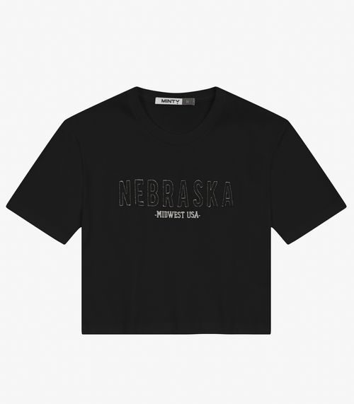 T- Shirt Juvenil em Meia Malha Minty Preto