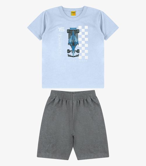 Conjunto Camiseta com Bermuda Masculino Rovi Kids Azul