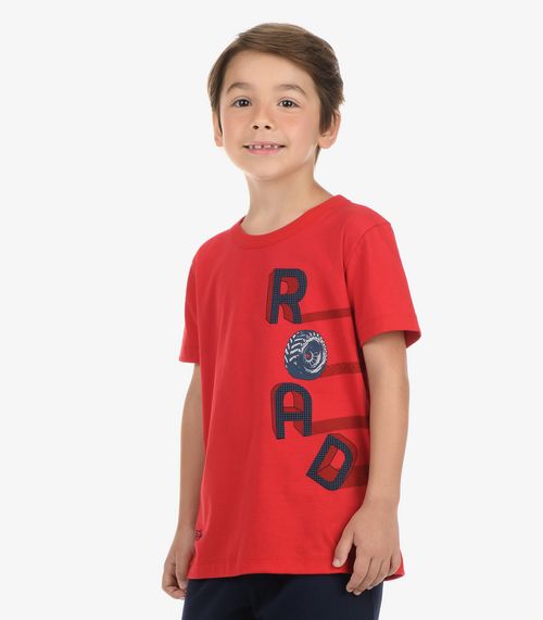 Conjunto Camiseta com Bermuda Menino Rovi Kids Vermelho