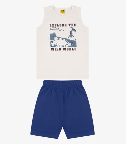Conjunto Bermuda com Regata Masculino Rovi Kids Bege