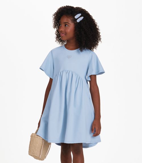 Vestido Moletinho Denim Menina Trick Nick Azul