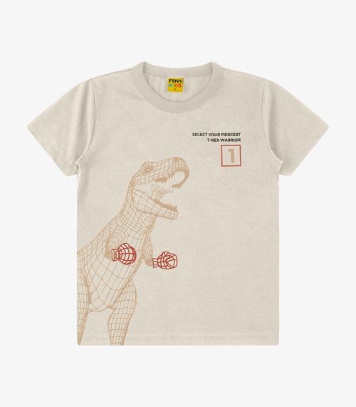 Camiseta Menino Meia Malha Rovi Kids Bege