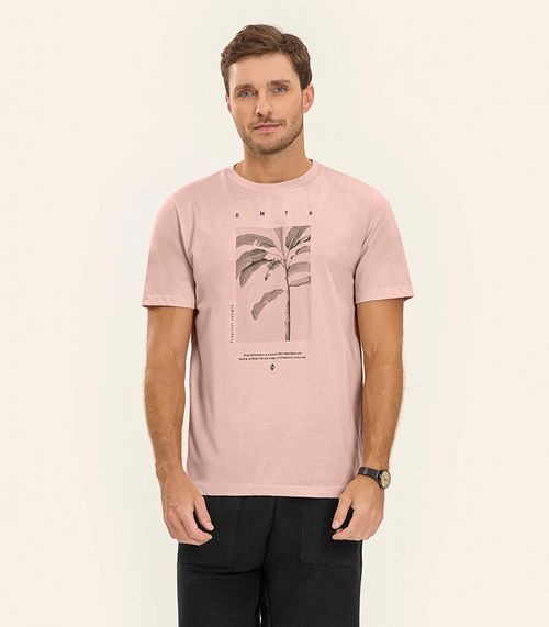 Camiseta Meia Malha Masculina Diametro Rosa